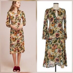 Ottod'Ame Valeria Floral Midi Dress Sz. 6
